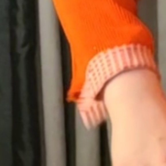 Vintage Orange Ribbed Blouse - Picture 6 of 7